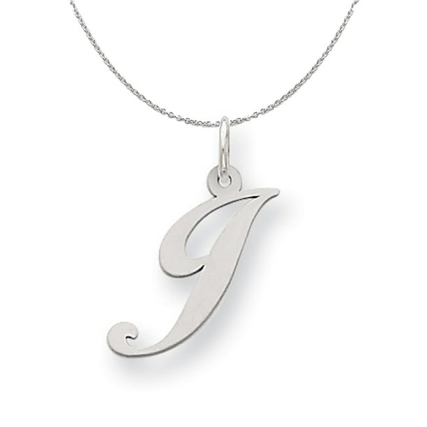 Sterling Silver Medium Script Initial J Charm Sterling Silver Medium Script Initial J Charm